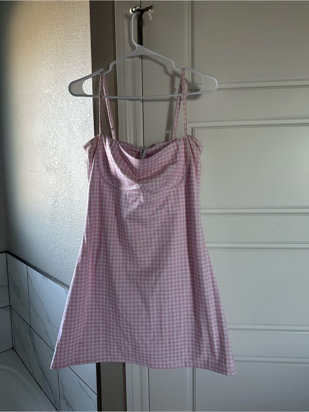 Pink Gingham Active Dress